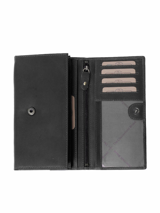 Large Leather Women's Wallet Classic with RFID Black