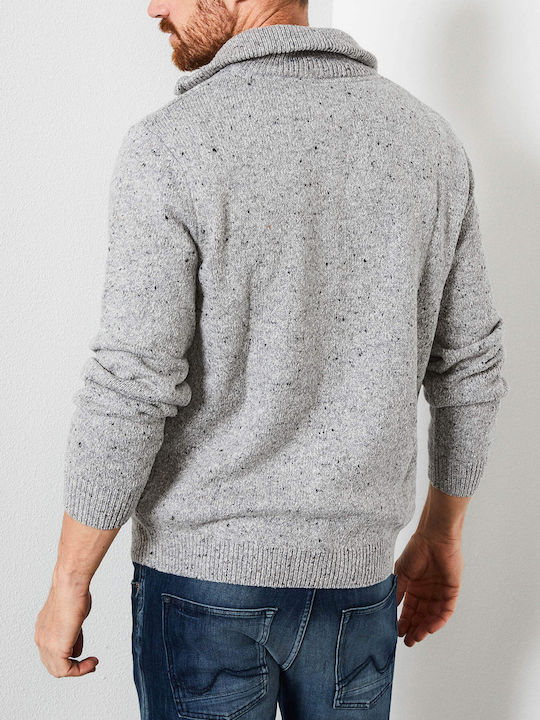 Petrol Industries Men's Long Sleeve Sweater with Zipper Gray