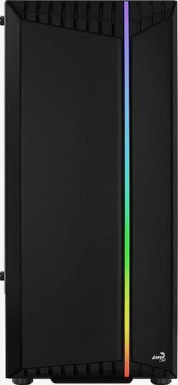 Aerocool Bionic V2 Gaming Midi Tower Computer Case With Side Window And RGB Lighting Black