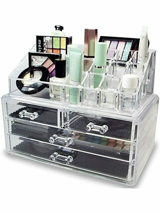 Factory Kosmetikorganisator Mit 4 Schubladen Transparent 24x20x15cm