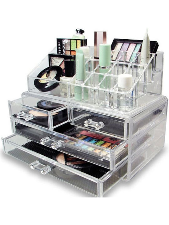 Factory Kosmetikorganisator Mit 4 Schubladen Transparent 24x20x15cm
