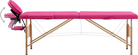 vidaXL Bett Massage und Physiotherapie Rosa aus Holz 191x70cm. 2 Positionen
