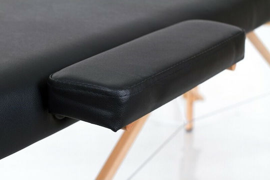 SuperOrtho Portable Foldable Physiotherapy Bed Black Wooden 192x70cm