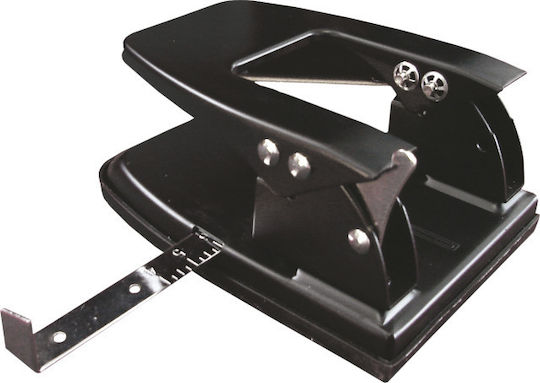 Black Red Paper 2-Hole Puncher with Guide for 40 Sheets