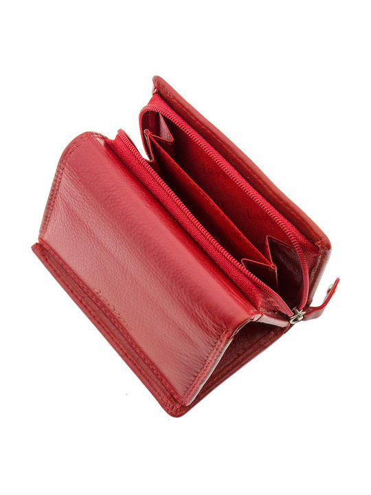 Small Leather Women's Wallet with RFID Red