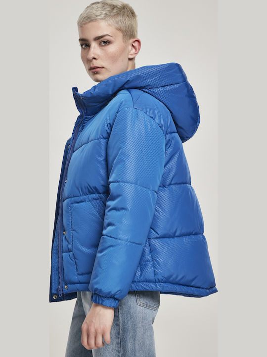 Kurz Damen Puffer Jacke für Winter Blau