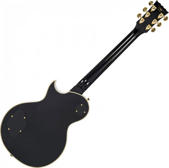 Vintage V100P ReIssued Electric Guitar Single Cut with 2xP90 Pickups Arrangement Black