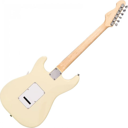 Vintage V6 ReIssued Electric Guitar Stratocaster with SSS Pickup Configuration Vintage White