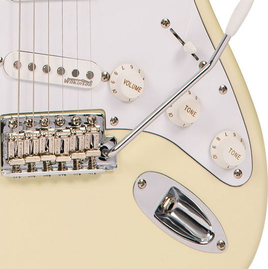 Vintage V6 ReIssued Electric Guitar Stratocaster with SSS Pickup Configuration Vintage White