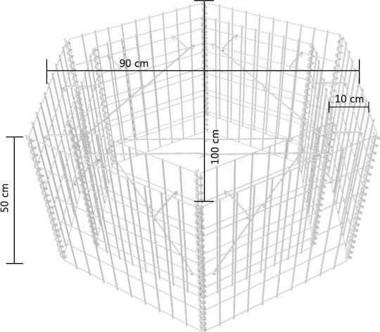 vidaXL Hexagonal Raised Planter Garden Fencing Material 1pcs Silver