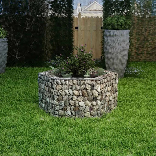 vidaXL Hexagonal Raised Planter Garden Fencing Material 1pcs Silver
