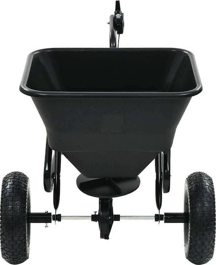 vidaXL Salt Spreader Towable 45lt 125x74x79cm from PVC/Steel Wheeled Seed/Fertilizer Distributor with Capacity 45lt