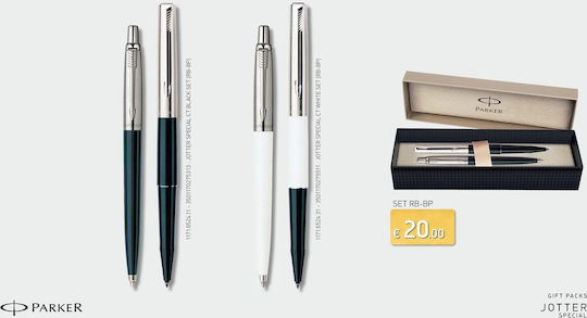 Parker Jotter Originals CT Stiftset Rollerball aus Stahl Weiß in einem Etui (in einer Papierkassette)