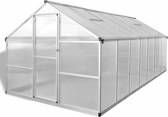 vidaXL 43556 Оранжерия Къща с Алуминиева Рамка 4.21x2.5x1.95m