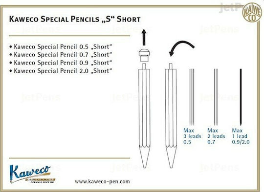 Kaweco Special Mechanischer Bleistift zum Zeichnen aus Aluminium 0.7mm 1Stück Schwarz