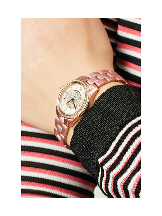 Michael Kors Runway Watch with Pink Gold Metal Bracelet