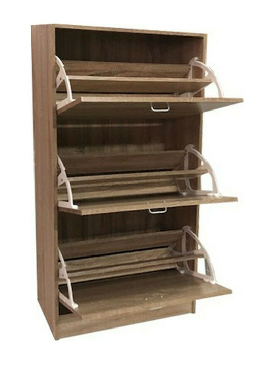 Suport pentru pantofi cu 3 Rafturi Bej L63xW24xH115cm
