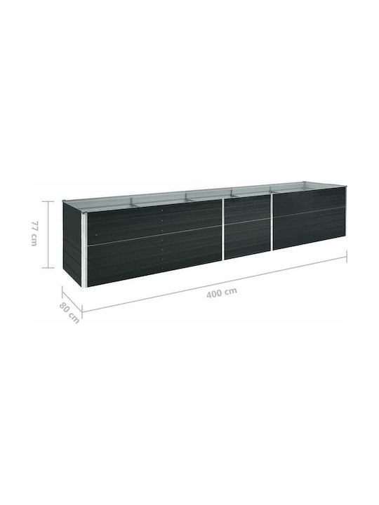 vidaXL Blumenkasten Metallisch Schwarz 400x80x77cm.
