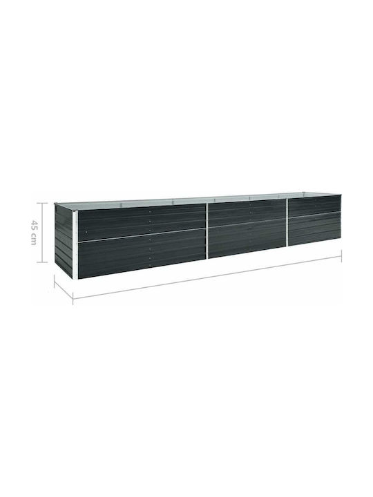vidaXL Planter Box Metallic Black 480x80x45cm.