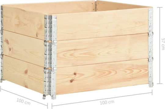 vidaXL Цветна Леха За Ограда На Градина Бор 100x100см Комплект От Дърво 100x100см 3 Бройки