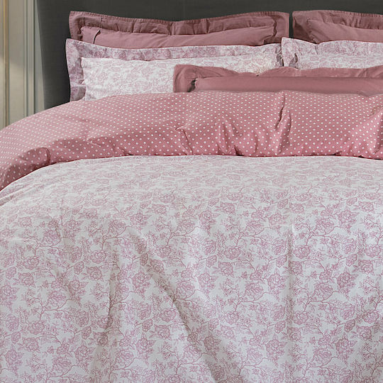 Greenwich Polo Club 2091 Baumwoll-Bettwäsche-Set 220x240 cm für Doppelbett mit 2 Kissenbezügen Rosa