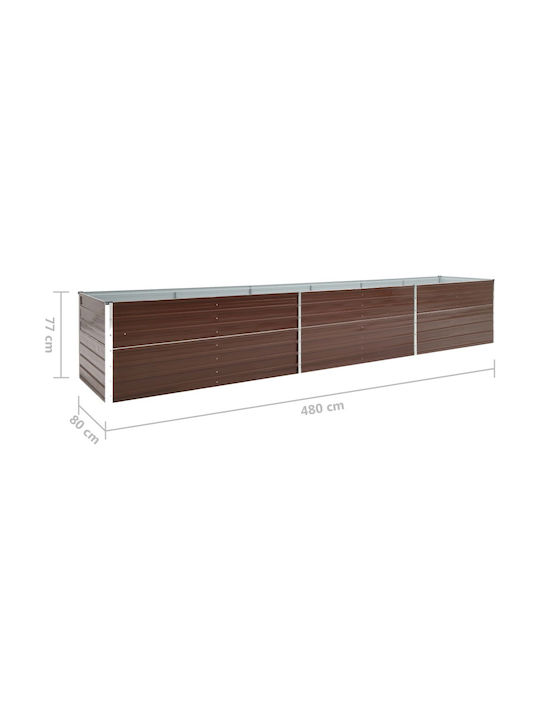 vidaXL Ζαρντινιέρα Μεταλλική Καφέ 480x80x77εκ.