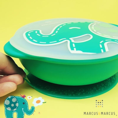 Marcus & Marcus Baby Food Bowl Elephant made of Silicone Green