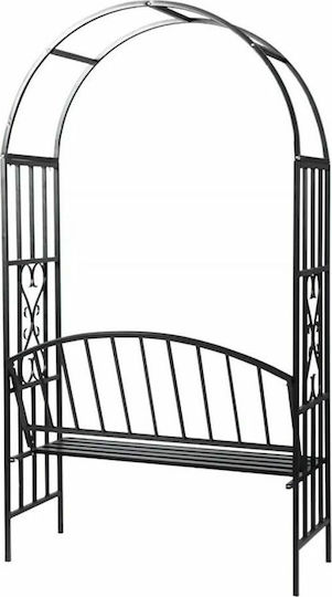 Metal Garden Arch in Black Colour 114x57x210cm
