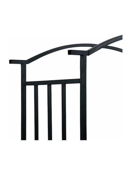 Garden Arch from Metal in Black Color 128x50x207cm