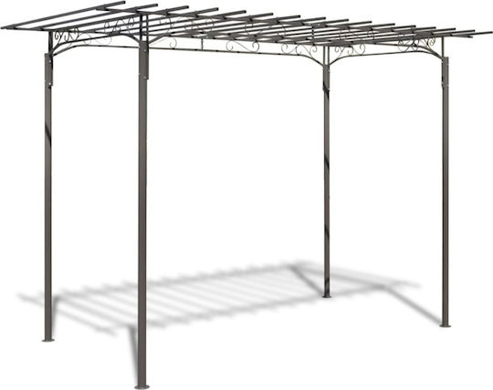 Gartenlaube Aus Metall In Silber Farbe 190x320x215cm