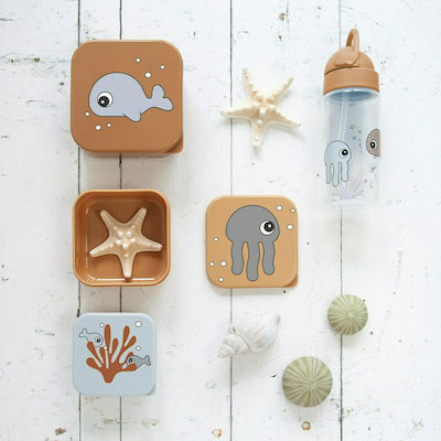 Done by Deer Sea Friends Plastik Kinder Lunchset Gray