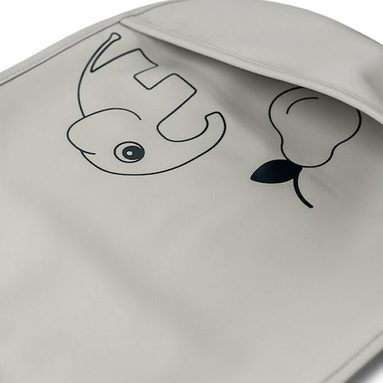 Done by Deer Deer Friends Waterproof Bib Plastic with Hoop & Loop Fastener & Pocket Grey/Beige 2pcs