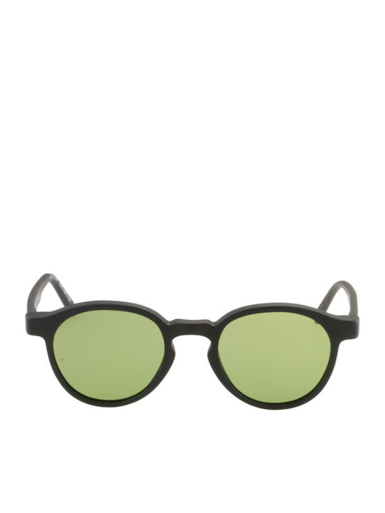 Retrosuperfuture The Warhol Sunglasses with Black Plastic Frame and Green Lens