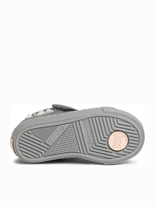 Velten Suede Kinderstiefeletten mit Klettverschluss Gray