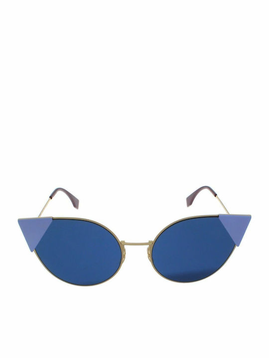 Fendi Damen Sonnenbrille mit Gold Metall Gestell