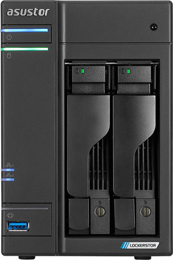 Asustor Lockerstor 2 (AS4002T) NAS Кула с 2 слота за HDD/M.2/SSD и 2 Ethernet порта