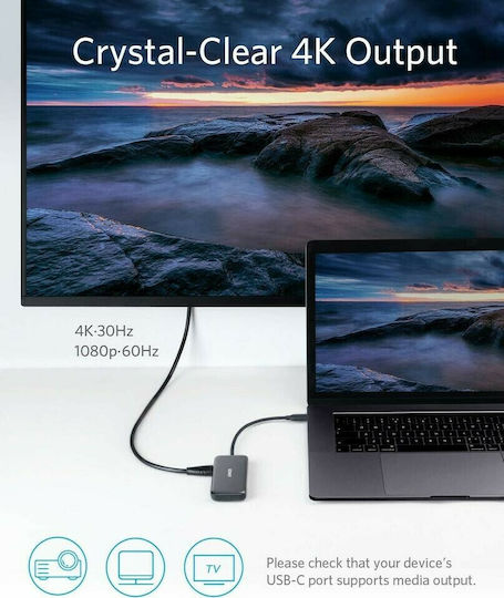 Anker PowerExpand USB-C Docking Station με HDMI 4K Ασημί
