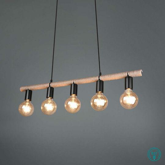 Trio Lighting Einar Pendant Light Beige with Rope for 5 Bulbs E27 80x150cm