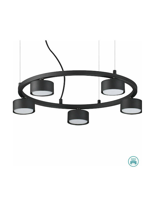 Ideal Lux Minor Suspendat Candelabru pentru 5 Becuri GX53 Negru