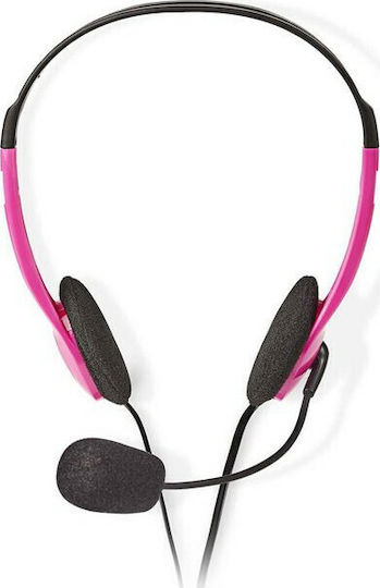 Nedis On Ear Multimedia Headphone with Microphone 3.5mm Jack Pink CHST100PK
