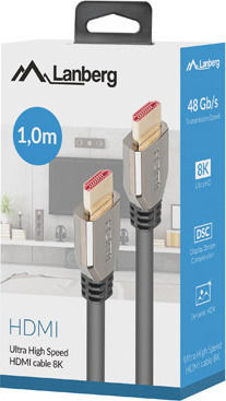 Lanberg HDMI 2.1 Ultra High Speed 48Gbps 4K 120Hz HDR VRR Cable HDMI male - HDMI male 1m Μαύρο