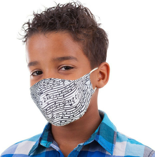Eco Chic Face Cover Mini Mască de protecție Țesătură pentru copii Alb M101 1buc