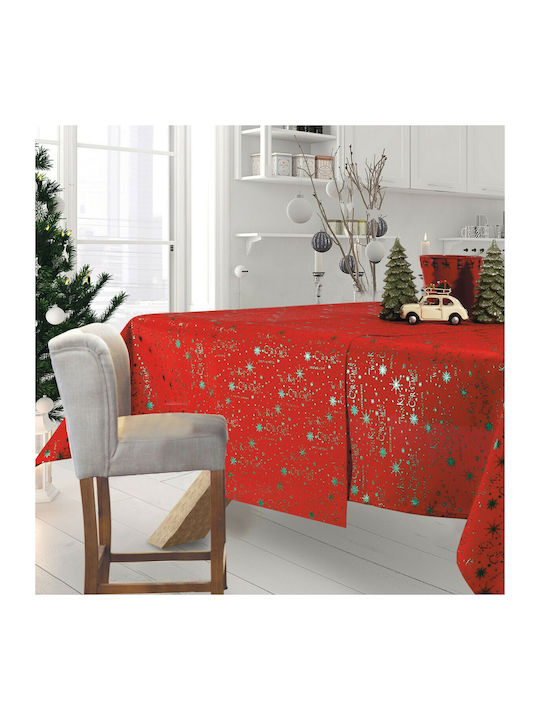 Das Home Weihnachtlich Tischtuch Stoff Rot L180xB140cm.