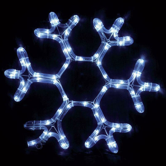 Eurolamp Коледен Пластмасов Светодиоден маркуч във Форма Люспи Бяла 38x36см.