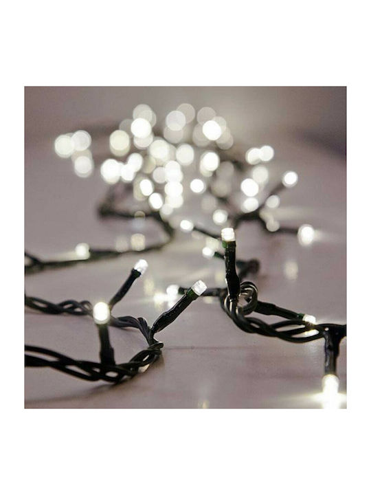 240 Weihnachtslichter LED 11.95für eine E-Commerce-Website in der Kategorie 'Weihnachtsbeleuchtung'. Kaltes Weiß Elektrisch vom Typ Zeichenfolge mit Grünes Kabel und Programmen Eurolamp