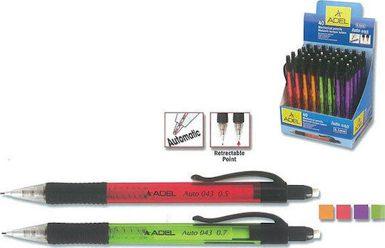 Adel Auto Μηχανικό Μολύβι 0.5mm 40τμχ (Διάφορα Χρώματα)