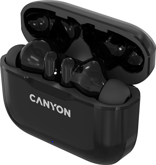 Canyon CNE-CBTHS3B In-ear Bluetooth Handsfree Ακουστικά με Αντοχή στον Ιδρώτα και Θήκη Φόρτισης Μαύρα