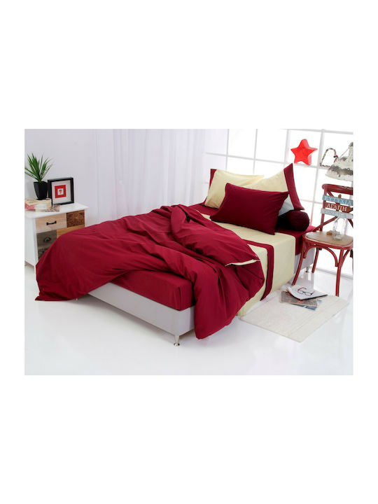 SB Home Duvet Cover Cotton Single 170x240 Simi Burgundy