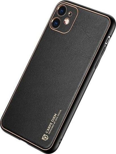 Dux Ducis Yolo Elegant Umschlag Rückseite Synthetisches Leder Schwarz (iPhone 12 mini)