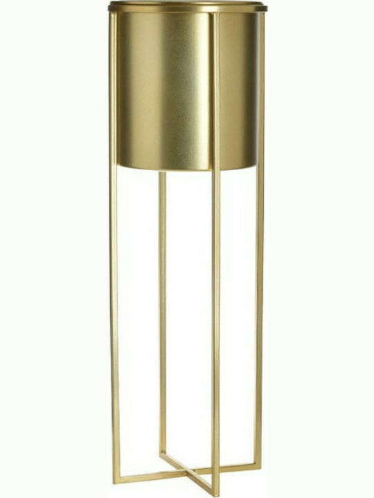 Inart Übertopf Metall Gold mit Gestell 18x18x65εκ.